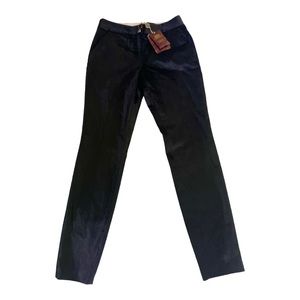 ****SOLD***TED BAKER LONDON Black Velvet Slim Trousers Dress  Pants SZ 0 NWT